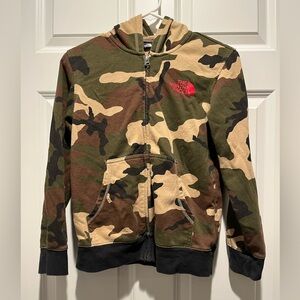The North Face Boy's Hoodie, Camo Print, Size M